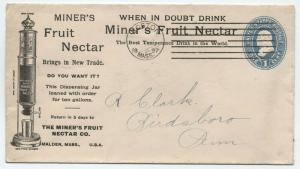 1897 Boston MA Miner's Fruit Nectar ad cover scarce machine cancel [y4217]