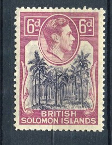 BRITISH SOLOMONS; 1938 early GVI Pictorial issue Mint hinged 6d. value