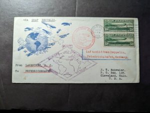 1930 USA LZ 127 Graf Zeppelin C13 Pair First Flight Cover FFC to Cleveland OH