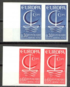 France Sc# 1163-1164 MNH pair IMPERF 1966 Europa