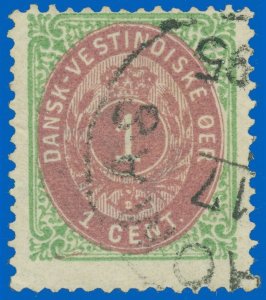 1874-79 Danish West Indies (D.W.I.) Stamp, #5a (Rose Lilac) Used, CV $125 (SK)