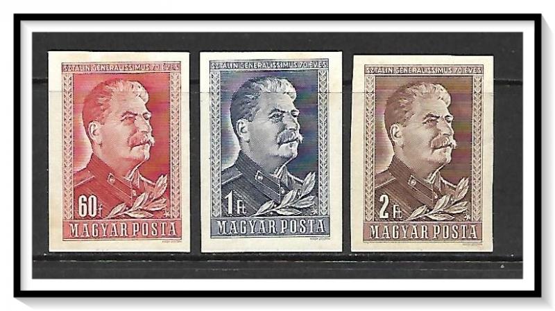 Hungary #864-866 (v) Joseph Stalin Imperf Set MH