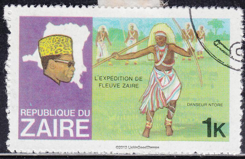 Zaire 902 USED 1979 President Mobotu, Map, N'tombe Dancer