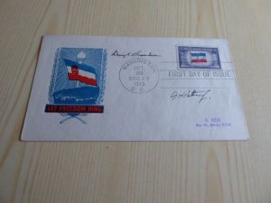 1943 USA FDC WWII Overrun Country with Eisenhower & Patton preprint autographs