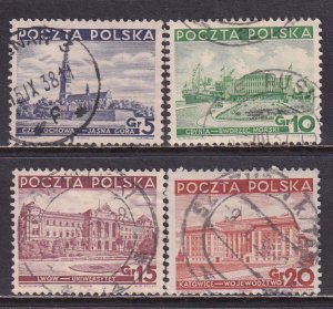 Poland 1937 Sc 308-11 Church Maritime Terminal University Municipal Bldg Stamp U