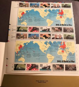 World War II Series 2 Full Sheets 1941-42 MNH (40) 29c Scott #2559 & 2697 50th