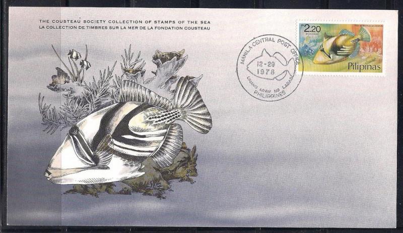 Phillipines FDC card Sc 1381 Cousteau Soc. Triggerfish  L81