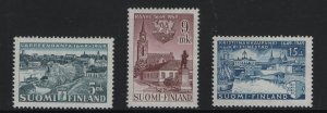 Finland  #285-287  MH  1949  Raahe Willmanstrand and Kristinestad