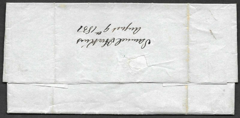 Doyle's_Stamps: 1851 New Hampshire to Virginia Postal History Cover w/Scott #10