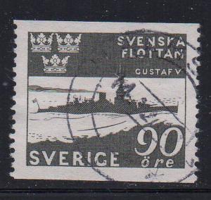 Sweden Sc 355 1944 90 ore warship stamp used