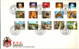 Zimbabwe, Worldwide First Day Cover, Minerals, Animals, Waterfalls