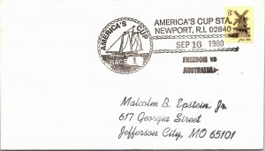 US SPECIAL PICTORIAL POSTMARK COVER AMERICA'S CUP RACE 2 NEWPORT RI 1980 (5)