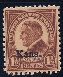 US #659 Kansas Overprint MNH