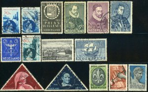 NETHERLANDS #195-208 #195a Postage Stamp Collection 1929-1937 EUROPE Used