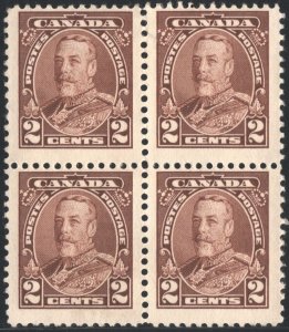Canada SC#218 2¢ King George V Block of Four (1935) MH