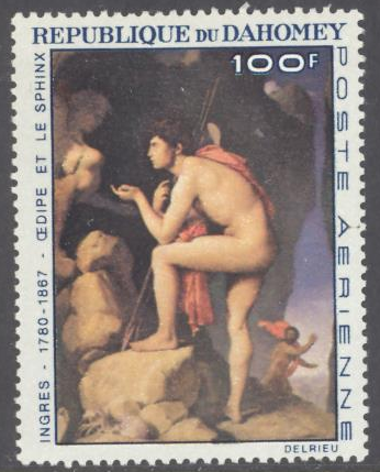 Dahomey C50 100f Ingres Paintings Oedypus & The Sphynx MNH CV$4 1967