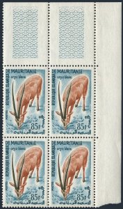 Mauritania 133 block/4, MNH. Michel 176. Scimitar-horned Oryx, 1961.