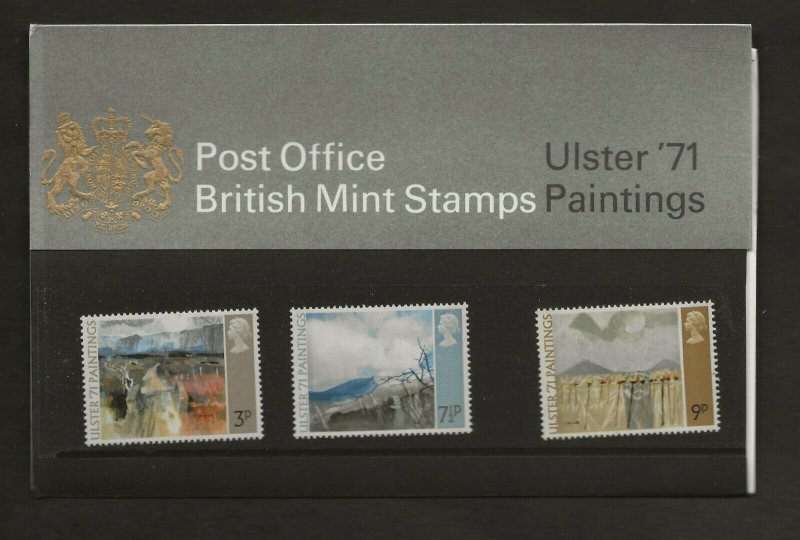 1971 ULSTER '71' PAINTINGS PRESENTATION PACK 26A-ERROR PRINT ON PACK -RARE 