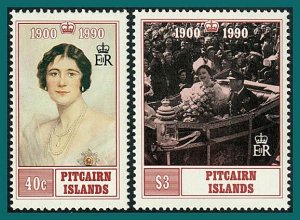 Pitcairn Islands 1990 Queen Mother,  MNH  #336-337,SG378-SG379