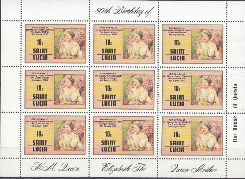 St.Lucia - 1980 Queen Mother MS Sc# 501a - MNH (636)