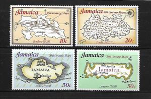 JAMAICA,406-409,  MINT HINGED HINGE REMNANT , MAP