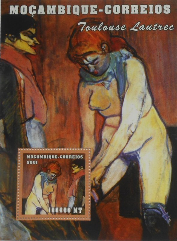 MOZAMBIQUE 2001 SHEET ART PAINTINGS TOULOUSE LAUTREC