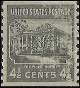 Scott# 844  1939 4½c dk gray  White House   Mint Hinged - Very Fine