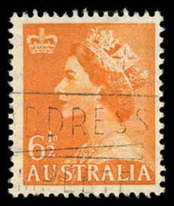 AUSTRALIA Sc 258B F-VF/USED - 6½p 1954 Queen Elizabeth II - Sound