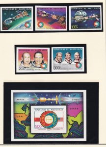 Burkina Faso # 370-371, C216-218, C219, Apollo Soyuz, IMPERF, Mint NH,