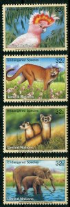 UNITED NATIONS 1997 ENDANGERED SPECIES OFFICIAL FOLDER WITH MINT STAMPS AS ISSUE