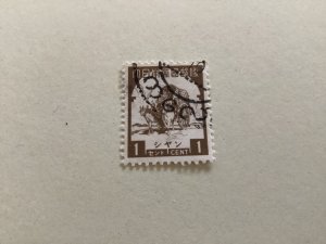 Japanese occupation  Burma 1943 one cent brown used stamp A4244