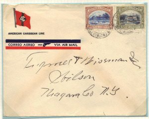 TRINIDAD TOBAGO 1937 STEAMSHIP AMERICAN CARIBBEAN LINE CVR FRANKED 26¢ AIRMAIL