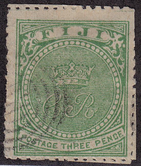 FIJI Spiro Forgery Crown & CP - remnant (1 Stamp) -2