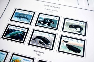 COLOR PRINTED NEW ZEALAND 1967-1989 STAMP ALBUM PAGES (93 illustrated pages)