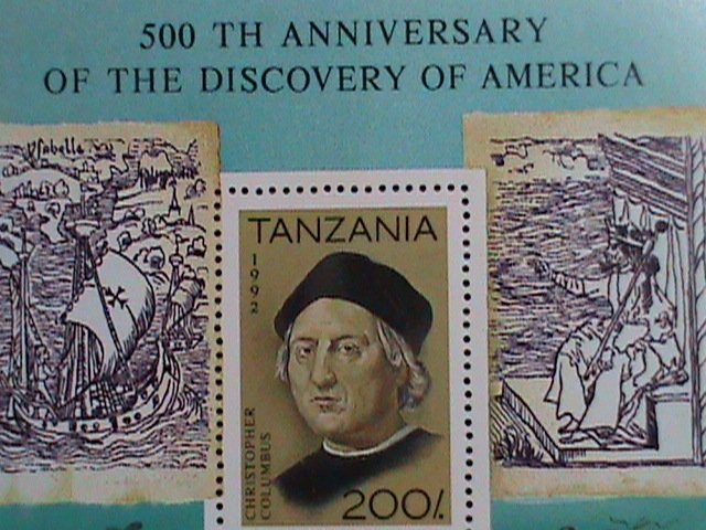 ​TANZANIA-1992 SC#899 500TH ANNIVERSARY OF COLUMBUS DISCOVERED AMERICA S/S MNH