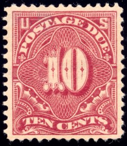 US J42 10c 1895Postage Due double line watermark, perf 12 PSAG grade 80 NH