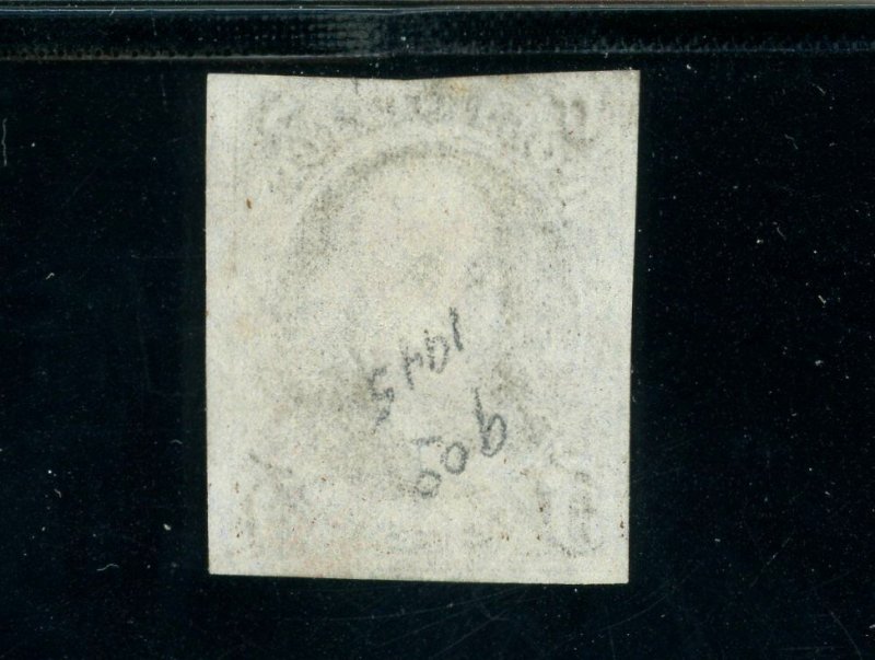 Scott 1a Used FVF US 1847 Franklin Red Cancel