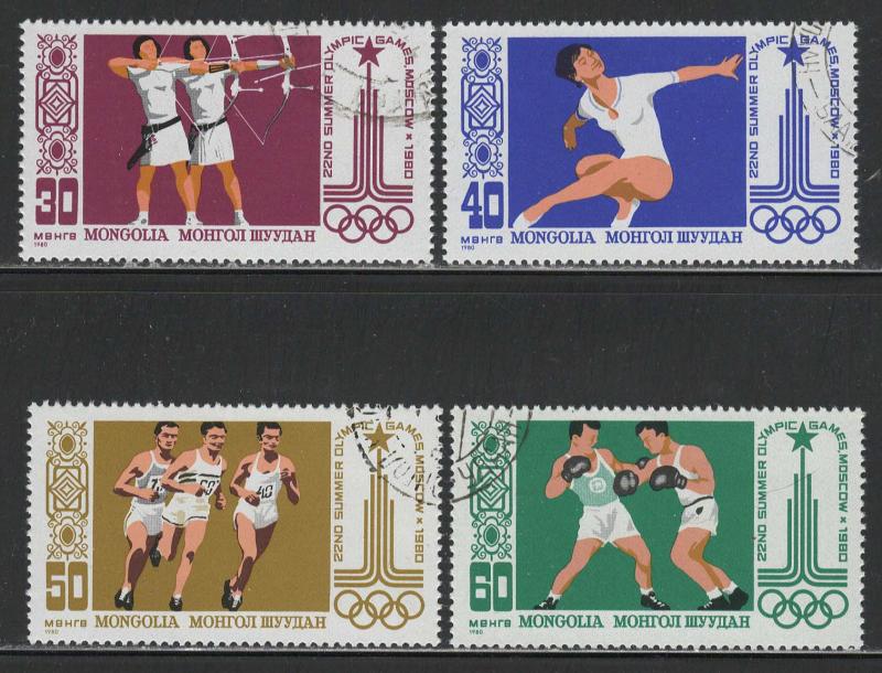 Mongolia # 1106//12 ~ Short Set 4 of 7 ~ '80 Olympics ~ CTO, NH ~ cv .80