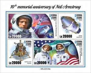 SIERRA LEONE - 2022 - Neil Armstrong - Perf 4v Sheet - Mint Never Hinged