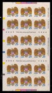 US 2431a, MNH Booklet Pane of 18 - Eagle and Shield