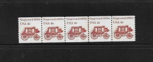 US Stamps: #1898A; 4c Stagecoach 1890s Coil; #3 PNC5; MNH