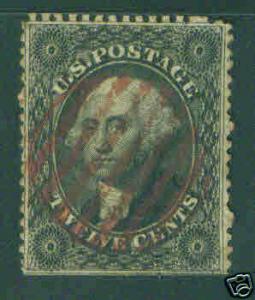 USA Scott 36 1857 12c with Red Circular Bar cx CV $350. W...