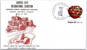 U.S. SPECIAL EVENT POSTMARK COVER SARPHEX XXIV NORTH AMERICAN INDIANS PORT HURON