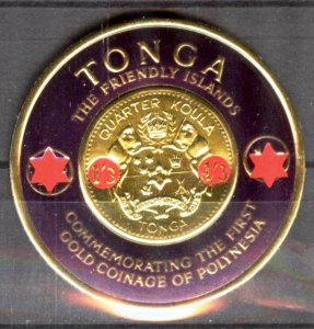 Tonga 1965 Round Stamp Coins Overprint 1'3 Sh. on 1'6 Sh. MNH **