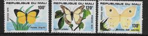 MALI, 348-352, MNH, BUTTERFLY TYPE