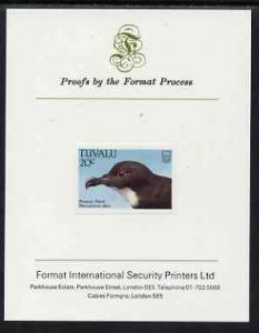 Tuvalu 1988 Phoenix Petrel 20c imperf proof mounted on Fo...