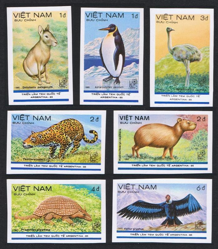 Vietnam Birds South America Fauna 7v imperf SG#836-842 SC#1523-1529