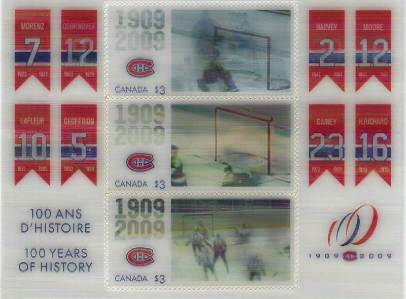 CANADA - #2340 - MONTREAL CANADIENS 100th ANNIVERSARY HOLOGRAM SOUVENIR SHEET