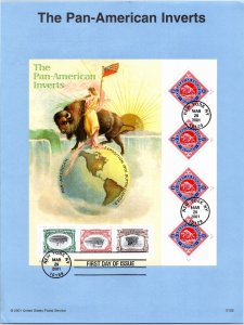 USPS SOUVENIR PAGE THE PAN-AMERICAN INVERTS MINIATURE SHEET 2001