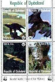 DJUBALAND - 1998 - WWF Birds -  Perf 4v Sheet-Mint Never Hinged